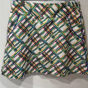 Adidas Women Skort Multicolor Size 2 Tennis Golf Skort Zipper Closure 5 Pockets